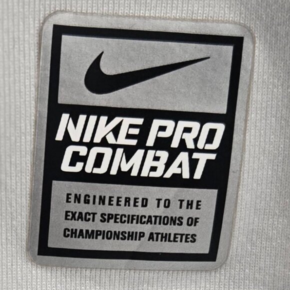 Nike Compression Pro Combat Long Sleeve Dri-Fit Long Sleeve Shirt White - Picture 2 of 7